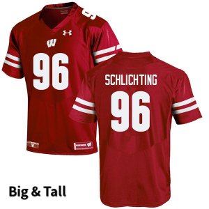 Men's Wisconsin Badgers NCAA #96 Conor Schlichting Red Authentic Under Armour Big & Tall Stitched College Football Jersey EN31G73US